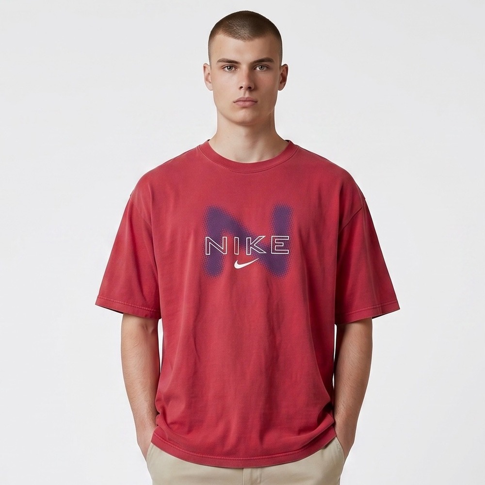 Vtg Nike Shirt Mens Large Red Short Sleeve Logo Swoosh Tee Made In USA 90s Y2K
